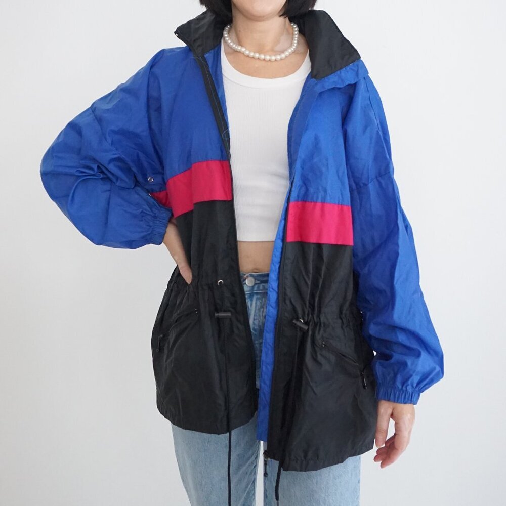 Blue and Black Women's Jacket